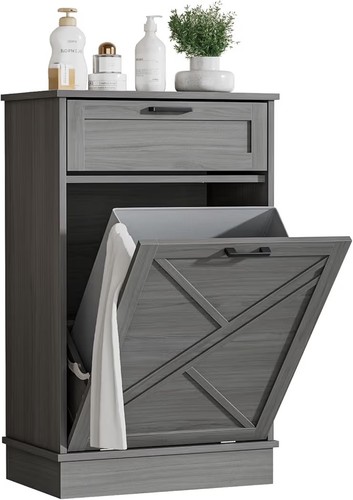 Hidden trash cabinet dining - trash,