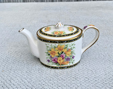 Ayshford Bone China 'Spring Flowers' Miniature  Oval Teapot  - Daffodills