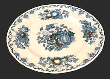 Masons Fruit Basket Blue Bread Plate