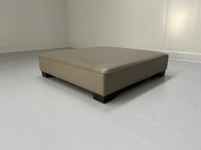 Flexform Large Sofa Table Ottoman Footstool - In Grey Leather