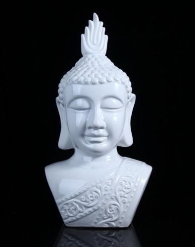 Large porcelain buddha head - porcelain,