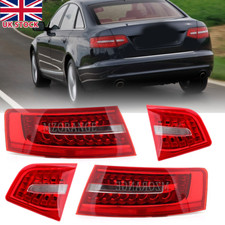 4x LED Rear Outer Inner Tail Light Brake Lamp For Audi A6 S6 Saloon 2009-2011 UK