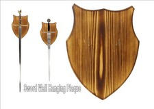 Handcrafted Wood Sword rack wall shield display stand holder long sword medieval