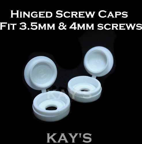 White screw cover caps plastic - caps,