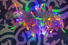 Habitat 80 LED Multicoloured String Lights Clear Cable Indoor & Outdoor Timer