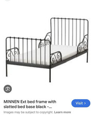 IKEA MINNEN Black Bed Frame &