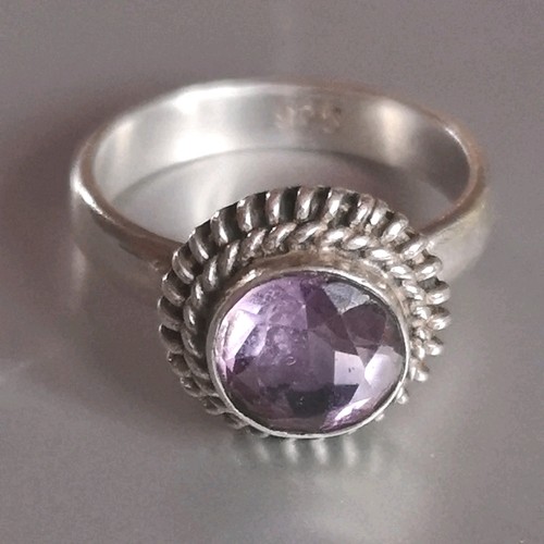 Vintage amethyst ring sterling - amethyst,