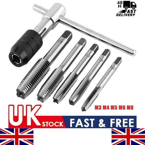 6pcs handle tap wrench die - tap,
