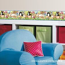  Kitties Kitten Cats Wallpaper Border Animals Room Decor, 15 ft x 6.7", Blue