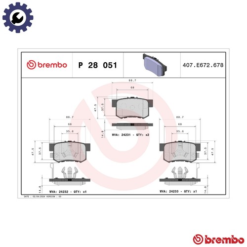 Brake pad set disc - brake, p