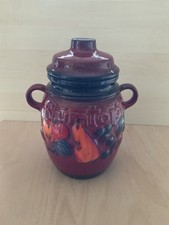 Vintage Rumtopf Red Ceramic Jar With Lid West Germany