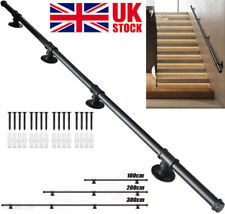 100 200 300CM Stair Handrail Hand Railing Pole Round Rail Grab Balustrade Bar UK