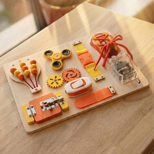 Wooden busy board sensory - wooden,