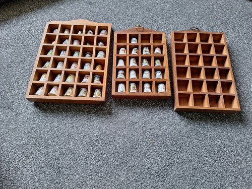 Thimbles x47 wooden cases x3 - thimbles, &