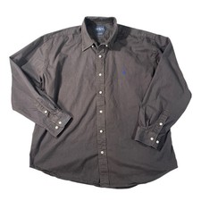 Ralph Lauren Blake Men's Long Sleeve pony logo Shirt charcoal Cotton Size XXL
