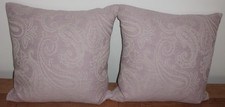 LAURA  ASHLEY PAIR OF CUSHIONS DUSKY PINK & WHITE PAISLEY  14 X 14 INS     