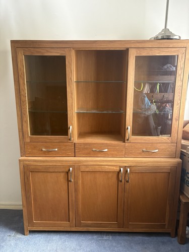 Glassed oak cabinet - glassed, display