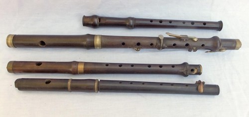 Three antique wooden fifes - antique,