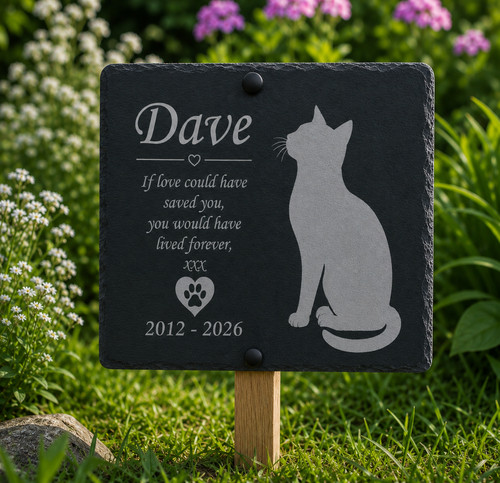 Pet memorial stone slate - memorial,