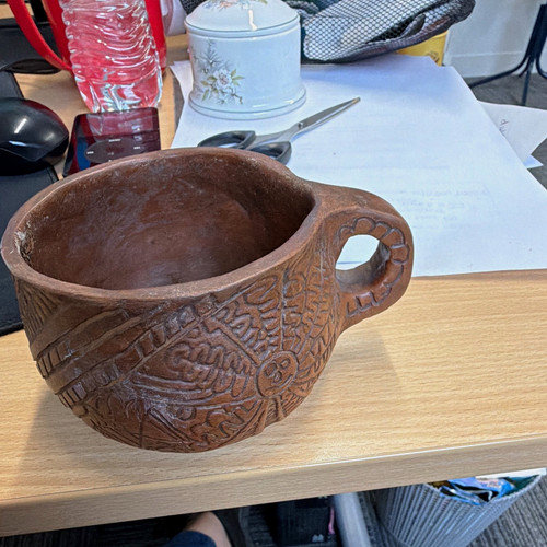 Hand carved wooden cup mug - wooden,