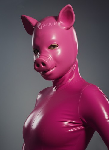 Pink latex pig - pink, head