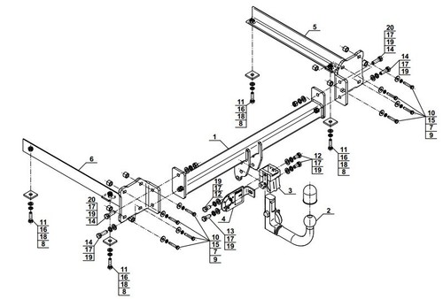 Detachable tow bar - tow, audi
