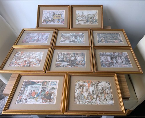 10x anton pieck - anton, framed