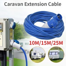 10/15/25m CARAVAN CAMPING HOOK UP CABLE WATERPROOF 16A 240V MAINS EXTENSION LEAD