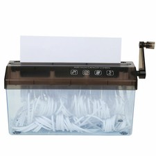 Portable A4 Paper Hand Shredder Manual Straight Cut Document Desktop Home Office