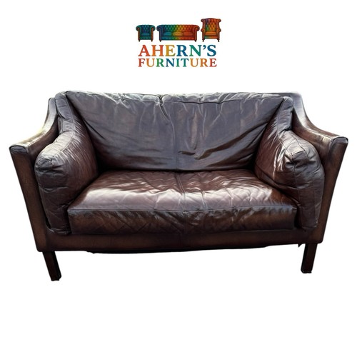 Brown leather seater sofa - brown, 2
