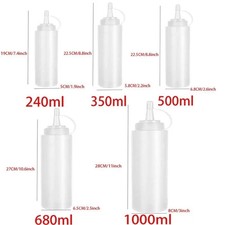 8-24oz Plastic Clear Squeeze Squeezy Sauce Bottle Mayo Dispenser Bottles UK***