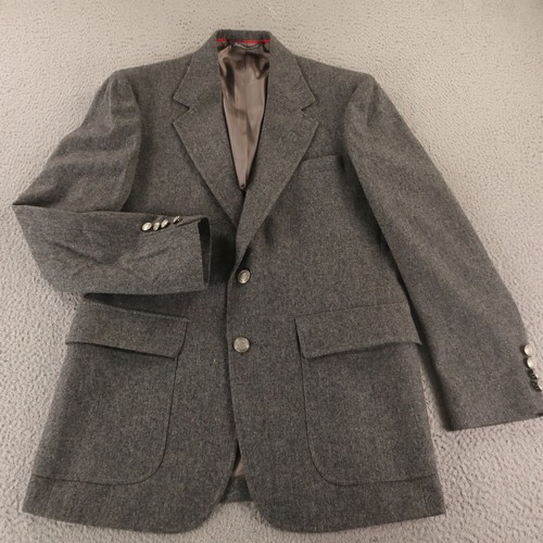 Vtg tweed jacket gray - jacket, solid