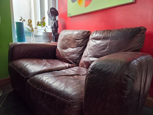 Brown seater natuzzi leather - 2,