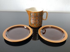 Vintage 70s Hornsea Bronte Large Milk Jug Pitcher & 2 Cake Plates Ceramic MCM