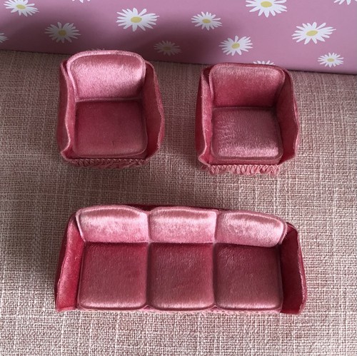 Lundby pink sofa armchair - sofa, &