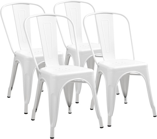 Tolix metal dining chairs - metal,