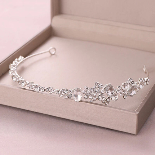 3cm tall crystal side tiara - 3cm,