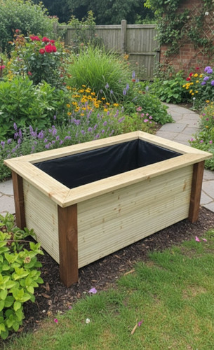 Large wooden decking - large,