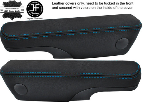 Blue stitching leather seat - leather, 2x