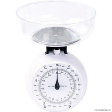 Kitchen Weight Scale 5kg White Weighing Cooking Food Round Mechanical Baking