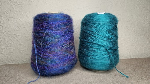 Blue yarn cones mohair - blue,