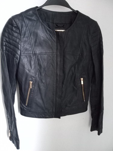 Mng mango real leather jacket - mango,