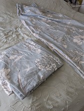 Next Pencil Pleat Curtains Blue & White 66” X 72”