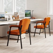 Set of 2 Big & Tall Guest Chair Waiting Room Chair Padded Coffee