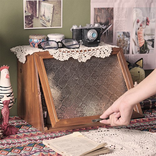 Wood vintage desktop cabinet - wood,