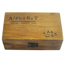 70PCS RETRO WOODEN RUBBER UPPER LOWER CASE ALPHABET LETTERS NUMBERS STAMPS SET