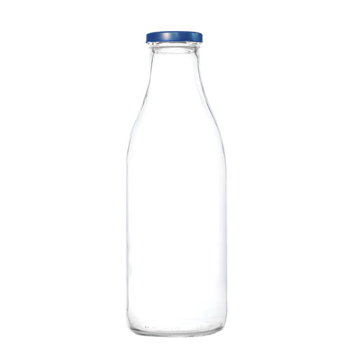 Glass milk bottle - 1l, lid