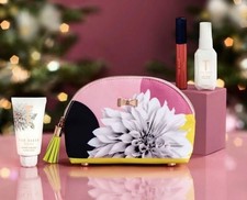 TED BAKER GIFT SET MAKE UP BAG PRETTY BLOSSOM FLORAL BLISS GIFT SET & LIP GLOSS