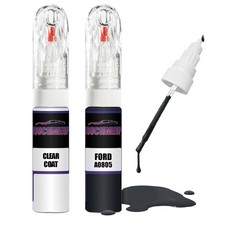 Touch Up Paint Pen For Ford Panther Black A0805 + Clear Coat Brush Scratch Fix Kit