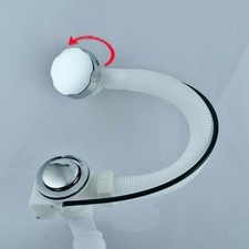 Pop Up Bath Waste Set Push Button Click Clack Overflow Drain Bathroom Plumbing